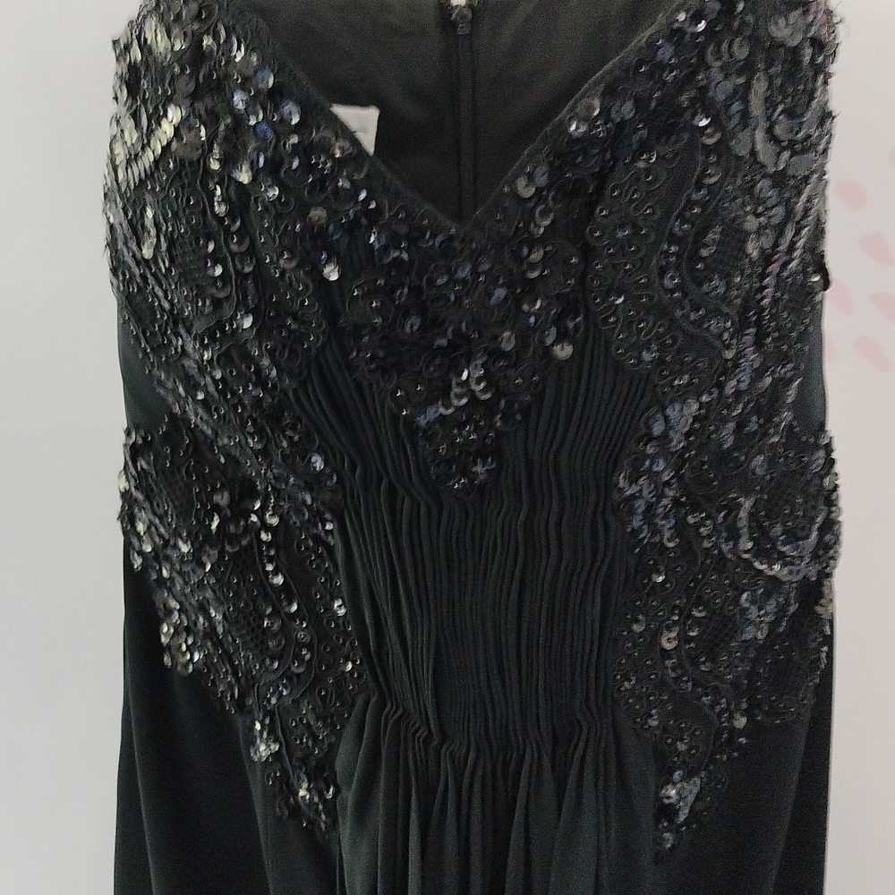 Vintage Natali Beaded Evening Gown – Black Strapless Maxi Dress